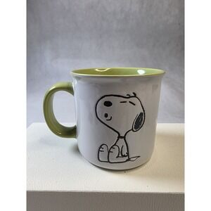Peanuts New 2025 Snoopy & Woodstock Theme 21oz Coffee Mug, Green/White